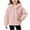 Pink, variant on LUGOGNE Toddler Jacket Girls Sherpa Fleece Hooded Zip Up Sherpa Coat Textured Knit Ribbed Cuffs and Hem Jackets with Pockets Daily Home Gentle Comfy Outerwear