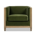 thumbnail image 7 of Jennifer Taylor Home Georgia 34" Cane Rattan Tuxedo Armchair, Olive Green Performance Velvet, 7 of 7