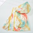 thumbnail image 4 of LYHaoo Girls Raincoat Lightweight Windbreaker Jacket With Colorful Rainbow Print Lettering Pattern For Autumn Outerwear Trendy Coat Orange Sizes 9-10 Years, 4 of 6