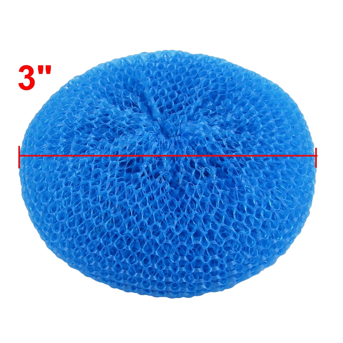 Unique Bargains 5pcs Dish Pot Pan Plastic Mesh Scouring Cleaning Scrubber Pad Blue