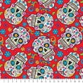 thumbnail image 2 of David Textiles Folkloric Skulls 44" Cotton Fabric, 2 of 2