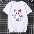 thumbnail image 1 of Pareja de Corgis y Gatos Lindos, Ropa Kawaii, Día de San Valentín, Novio, Novia, Camisetas con Gráficos de Dibujos Animados, Ropa Estética, 1 of 7