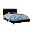 thumbnail image 4 of Black Queen Panel Bed Frame - Faux Leather Upholstered, Modern Design for Bedroom, 86" Long, Box Spring Required, Transitional Style, 4 of 6