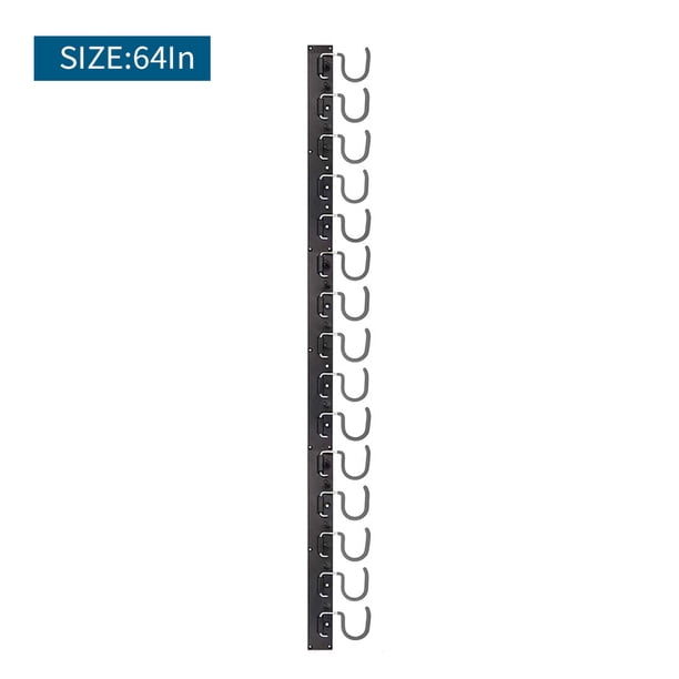 Sistema De Almacenamiento De Herramientas Ajustable De 64 Pulgadas, 16 Ganchos, Soporte De Pared, Almacenamiento De Garaje, Organizador De Herramientas De Jardín Yuarrent HA027766-01