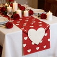 thumbnail image 1 of Valentine's Day Table Runner | Linen Kitchen Tablecloth Heat Insulation Placemat | 72x13 Inch Party Decoration for Dining Table, 1 of 7