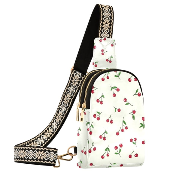 ALAZA Red Cherries Sling Bag for Women Men Waterproof Crossbody Chest Bags