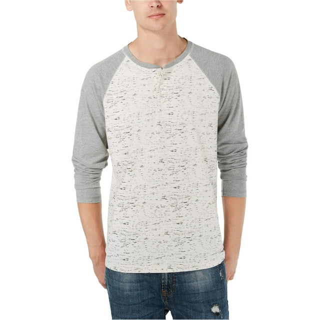American Rag T-Shirt Basique Henley pour Hommes, Blanc, TTG
