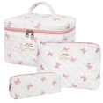 thumbnail image 1 of Bolsa de maquillaje Honitty, bolsa de cosméticos acolchada con estampado floral, conjunto de algodón, 1 of 6