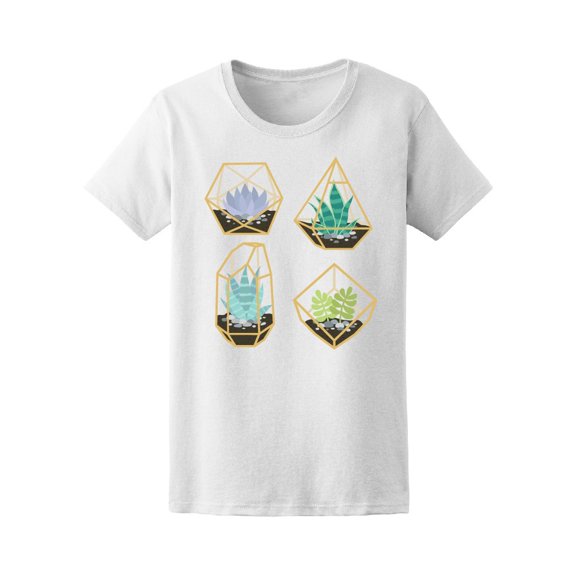 Geometric Terrariums With Plants Tee Women's -Image by Shutterstock