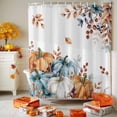 thumbnail image 3 of Shower Curtain 54"W x 78"L Fall Thanksgiving Pumpkins Autumn Leaves Fabric Shower Curtains Set with Hooks Water Repellent Bathroom Curtains Machine Washable Bathroom Accessories, 3 of 6