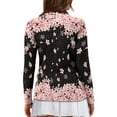 thumbnail image 2 of Yuyamidu Cherry Blossom Long Sleeve Golf Shirts for Woman Size 2XL Athletic Tennis Shirts Quarter Zip Collared Golf Clothes Workout Tops Lightweight Running Hiking Pullover, 2 of 8