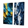 thumbnail image 3 of Designart "Intense Love Slavic Abstract in Yellow and Blue" Abstract Painting Wall Art Set Of 2 - Modern Blue Canvas Set For Living Room Decor, 3 of 6