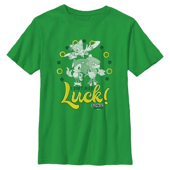 Boys Sonic the Hedgehog Team I Don't Need Luck T Shirt