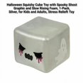 thumbnail image 3 of Halloween Squishy Cube Toy with Spooky Ghost Graphic and Slow Rising Foam, 1-Pack, Silver, for Kids and Adults, Relaxation Toy, 3 of 3