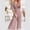 Pink, variant on Babysbule Womens Overall Wide Leg Pants Women's Summer Casual Solid Pleated Wide Leg Pants With V-neck And Waist Up Jumpsuit