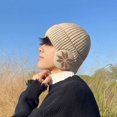 thumbnail image 5 of Gorro de lana de punto cálido para hombres y mujeres, protección para los oídos al aire libre, gorro de terciopelo, sombreros de Jersey, Invierno, 5 of 5