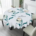 thumbnail image 2 of Eveokoki Halloween Tablecloth Polyester Waterproof Round Tablecloth Halloween Pumpkins Patterns Table Cover for Halloween Party Supplies Decoration Dinner Party Horror Party 60 inch, 2 of 5