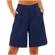 thumbnail image 1 of Pantalones de Algodón para las Mujeres Lino de Color Sólido de Verano de Ajuste Suelto, Bolsillos de Hendidura Lateral de Pierna Recta, 1 of 8