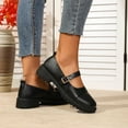 thumbnail image 5 of Avrnliq Black Womens Chunky Mary Jane Platform Loafers Shoes with Adjustable Buckle, Comfortable Cushioned Sole, Casual Walking Shoes,Size 39, 5 of 9