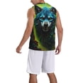 thumbnail image 2 of Pofeuu Fluorescent Wolf Print Basketball Jersey, Shirts for Men Youth Basketball Jersey Crew Neck-3X-Large, 2 of 6