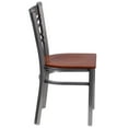 thumbnail image 5 of BizChair Silver Antique Finish with Clear Coat ''X'' Back Metal Restaurant Chair - Cherry Wood Seat, 5 of 7