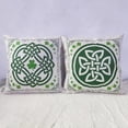 thumbnail image 2 of St. Patricks Decorations Pillow Case Covers 18x18 Set of 2, Burlap Irish Celtic Knot Shamrock Four Leaf Lucky Charm Decorative Throw Pillows for Outdoor Patio Porch(No Pillows Included), 2 of 6