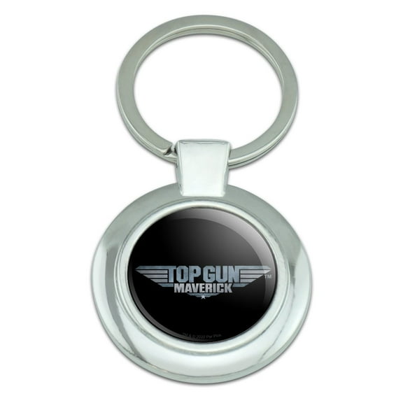 Top Gun: Maverick Logo Keychain Classy Round Chrome Plated Metal