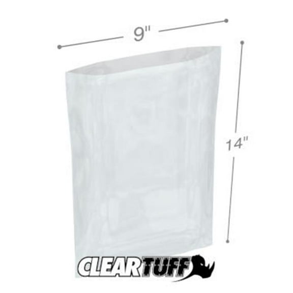 International Plastics PB10914 9 x 14 in. Clear Poly Bags, 0.00125 Gauge - Case of 1000