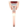 thumbnail image 3 of Three-Stone Engagement Ring for Women - 4.27ct Natural Garnet in 14K Rose Gold Promise Ring, 3 of 6