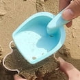 thumbnail image 3 of 11 Pcs Kids Beach Sand Toy Set, Collapsible Bucket Shovels Molds Flags, Portable Sandbox Playset with Mesh Bag for Toddlers Outdoor Travel, 3 of 5