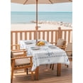 thumbnail image 2 of Outdoor Tablecloth with Umbrella Hole for Patio/Picnic/Party/Camping, Blue Flowers Waterproof Table Cloth Rectangle Table Cover Washable, Spring Floral Bows Minimalist Botanical (60"x 120"), 2 of 8