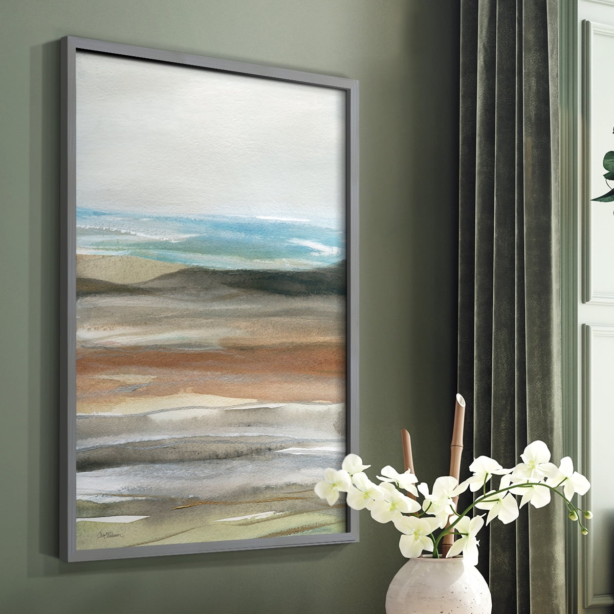 Nature's Many Layers II in Gray Solid Wood 16 x 20 Framed Print