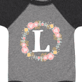 thumbnail image 4 of Inktastic Monogram Letter L Rose Floral Wreath Girls Baby Bodysuit, 4 of 5