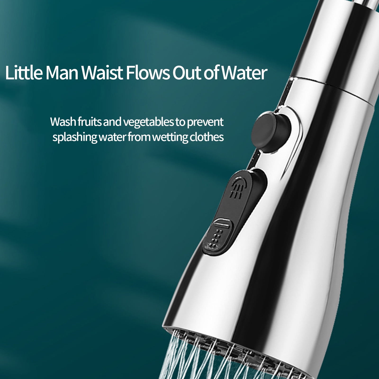 Tuphregyow Stainless Steel Tap Water Saver with 3 Spray Modes - Kitchen Faucet Extender for Efficient Cleaning and Easy Installation Silver