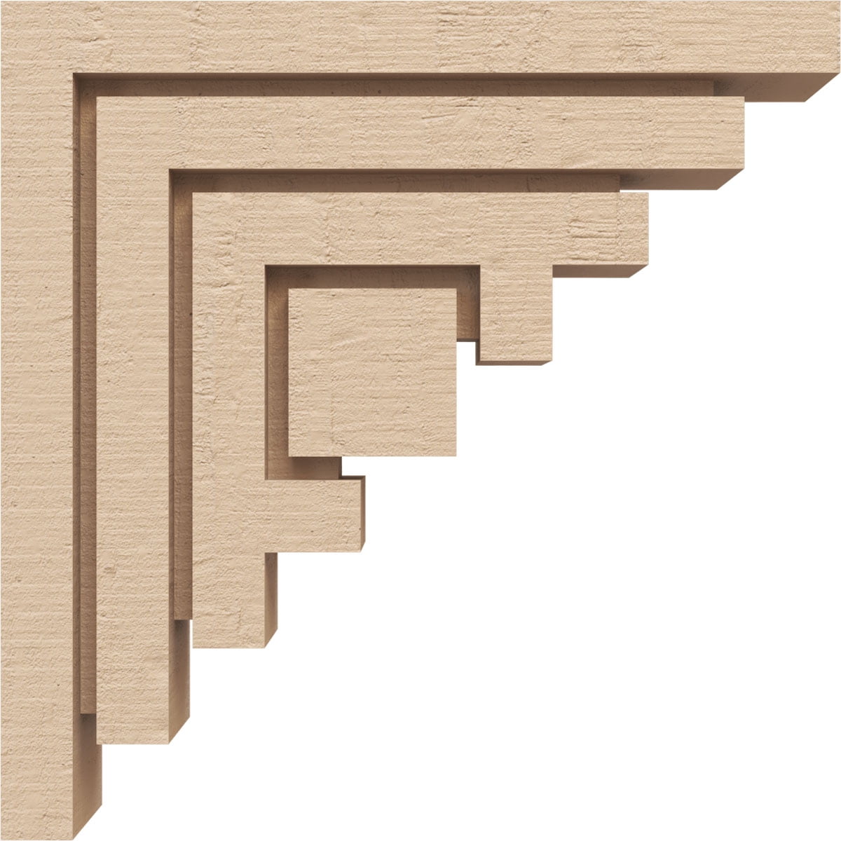 2"W x 10"D x 10"H Thin Landon Rough Cedar Woodgrain TimberThane Corbel, Primed Tan