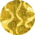 thumbnail image 1 of Ahgly Company Indoor Round Abstract Yellow Modern Area Rugs, 7' Round, 1 of 4