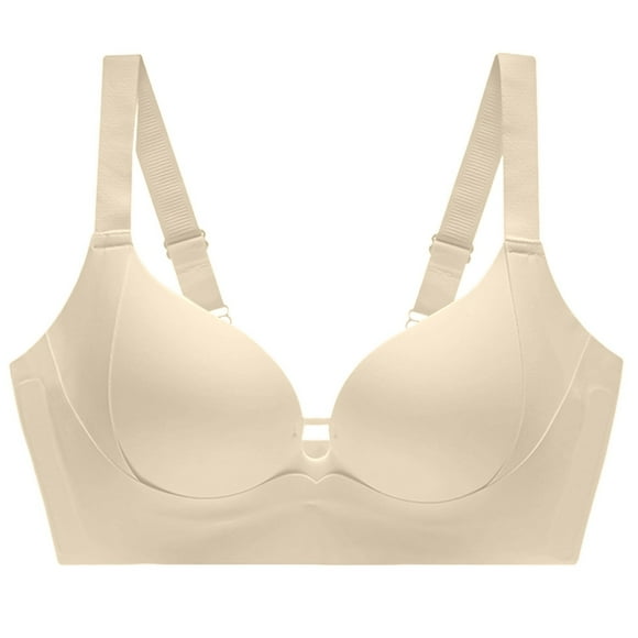 HUITKMM Cotton Bra Women's Comfortable Seamless Bra Wireless Soft Support Everyday Wear T Shirt Bra Lightweight Breathable Underwear