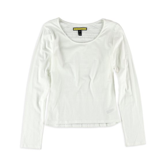 Aeropostale - Playera de Manga Larga con Espalda de Ganchillo para Mujer, Blanco, X-Large