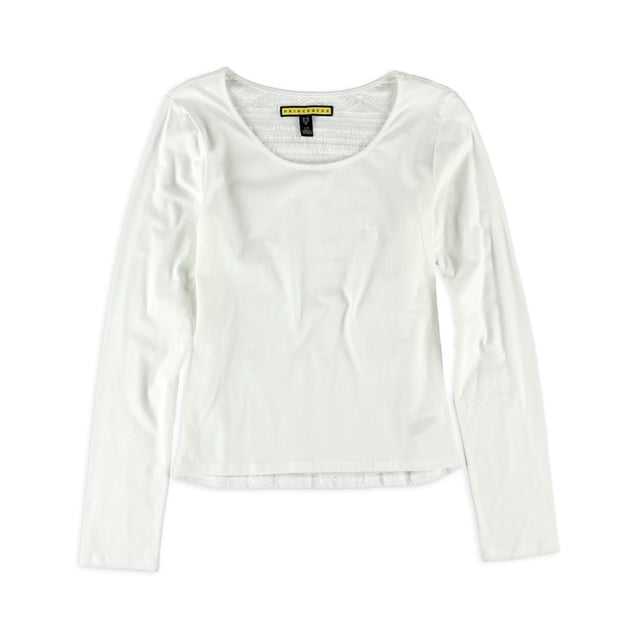 Aeropostale - Playera de Manga Larga con Espalda de Ganchillo para Mujer, Blanco, X-Large