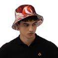 thumbnail image 4 of Kll Red Leaf Flame Fox Bucket Hat for Women Men Packable Travel Beach Sun Hat Outdoor Rave Accessories Reflective Fisherman Cap, 4 of 6