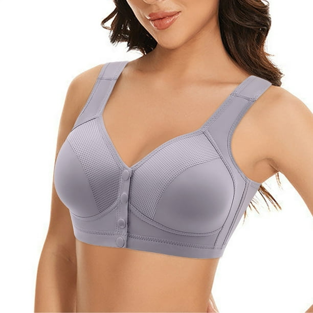 Aayomet Bras for Large Breasts Lace Edge Without Steel Ring Movement  Seamless Gathering Adjustment Yoga Sleep Large (Blue, 38)
