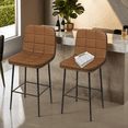 thumbnail image 4 of DONICK Counter Height Bar Stools Upholstered PU Metal Legs Kitchen Island Stools(Yellow,Set of 2), 4 of 10