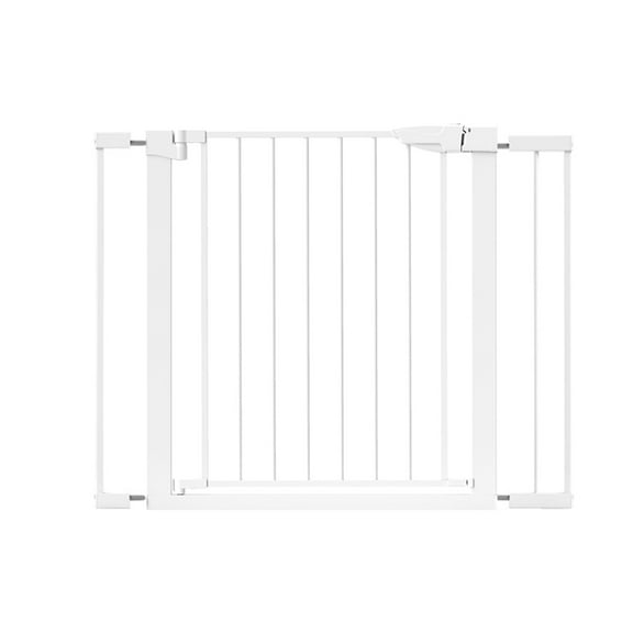Baby Gate for Stairs, 29.7-40.6" Retractable, Auto-Close Safety Gate with Double Lock, Indoor Toddler Pet Gates for Doorways, Child Dog Gate Easy Walk, Pressure Mounted, White