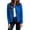 Blue, variant on Women Vertical Rib Knit Zip Up Jacket Stand Collar Cropped Long Sleeve Slim Fit Stretch Fabric Casual Daily Layering Baseball Outer Coat Black M