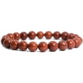 thumbnail image 1 of Natural Red Jasper Gemstone 8mm Round Beads Stretch Bracelet 7" Unisex, 1 of 1
