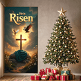 thumbnail image 6 of Religious Themed Easter Banner with Cross Dove and Floral Elements, He is Risen Decoration, Background for Church Services, Easter Parties, Family Gatherings, Photography Backdrop, Party Decorations, 6 of 8