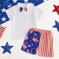 thumbnail image 2 of Kogui Toddler Summer Outfits Teen Boys Summer Clothes 2 Piece Short Sleeve T-Shirt and Shorts Casual Outfit Set 4T 5T (White,4-5 Years), 2 of 7