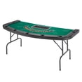 thumbnail image 4 of VEVOR Foldable Poker Table, 7 Player 72 in Folding Casino Leisure Table with Padded Rails & Cup Holders, Semi-oval Portable Game Tables with Felt & Metal Legs, for Texas Holdeem Game and Blackjack, 4 of 9