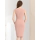 thumbnail image 4 of INSPIRE CHIC Vestido De Tubo Midi Ajustado Sin Mangas Con Cuello En V Para Trabajo En La Oficina Y Negocios Para Mujer Rosa XL, 4 of 6