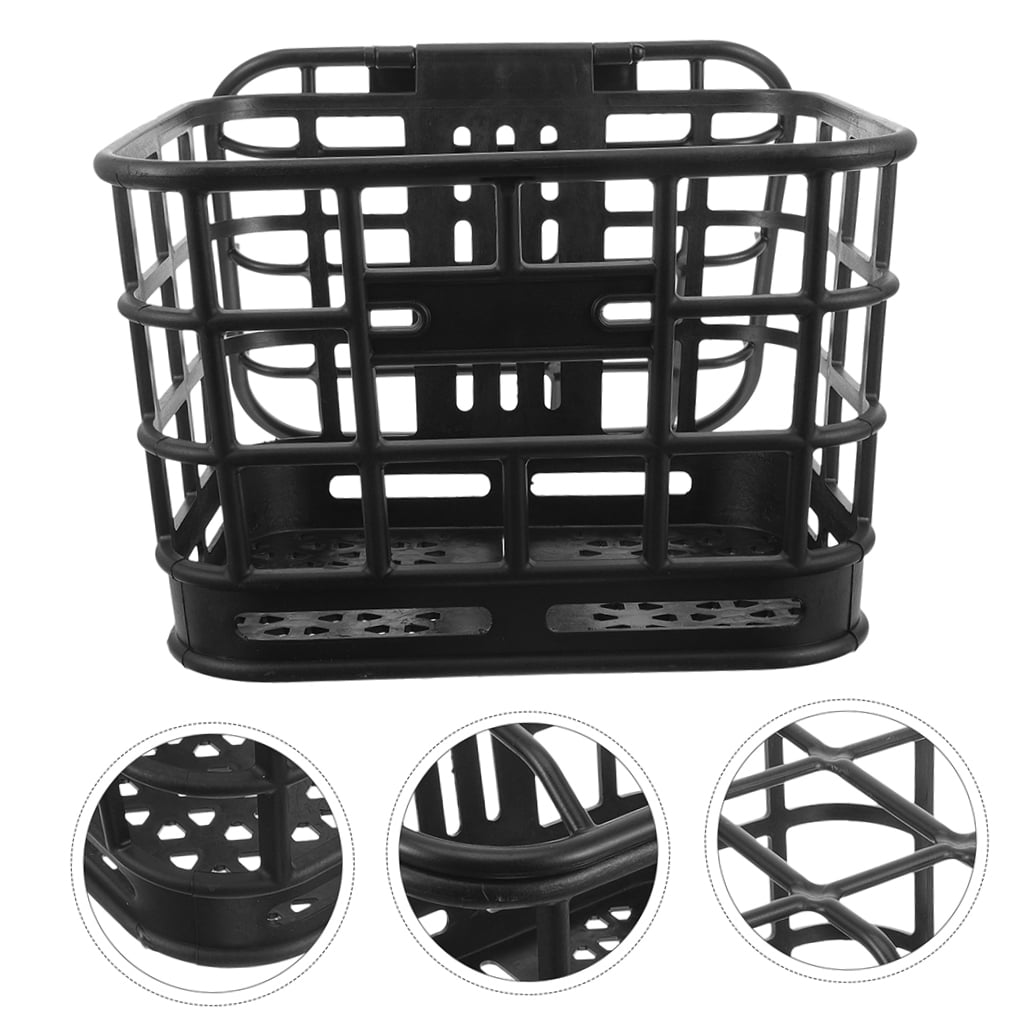 Luxshiny 2-Pack Black Plastic Detachable Front Bike Storage Basket for City Commuting and Daily Use